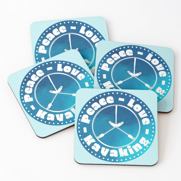 Item preview, Peace, Love, Kayaking blue designed and sold by Spacey Kacey's Cosmic Creations.