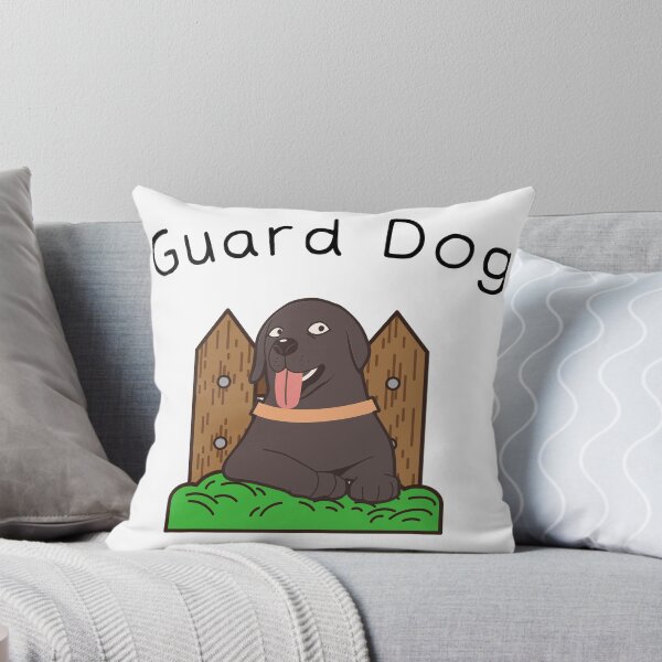 Item preview, Black Guard Dog In Front Of The Wooden Fence  designed and sold by kucingmaikan.