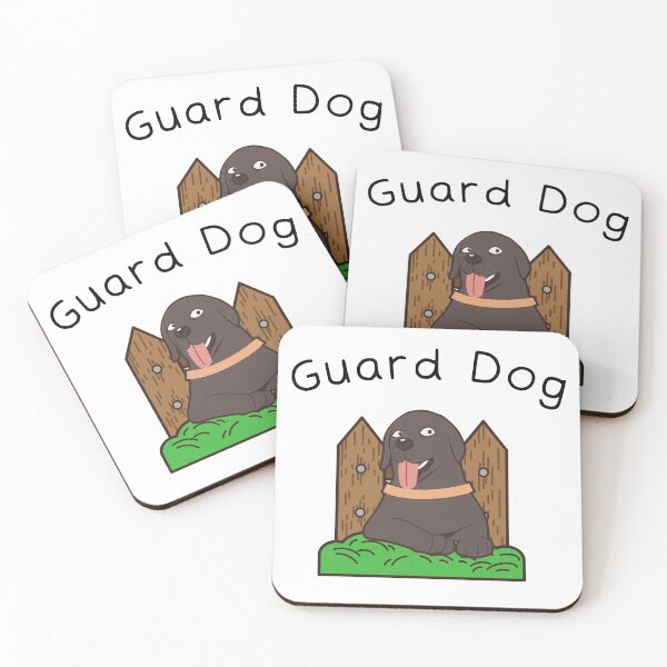 Item preview, Black Guard Dog In Front Of The Wooden Fence  designed and sold by kucingmaikan.