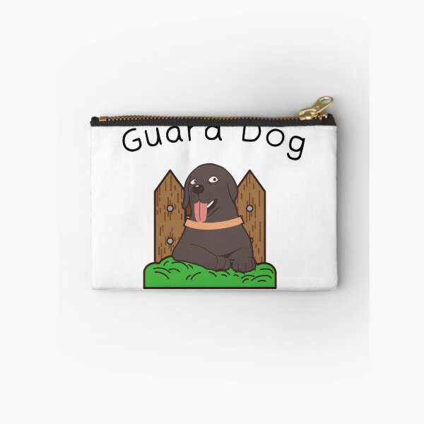 Item preview, Black Guard Dog In Front Of The Wooden Fence  designed and sold by kucingmaikan.