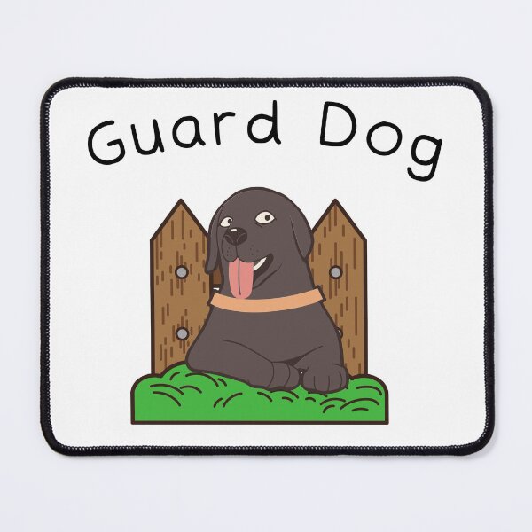 Item preview, Black Guard Dog In Front Of The Wooden Fence  designed and sold by kucingmaikan.