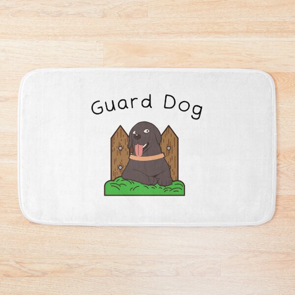 Item preview, Black Guard Dog In Front Of The Wooden Fence  designed and sold by kucingmaikan.