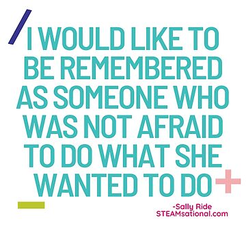 Artwork thumbnail, Sally Ride Quote Scientist Astronaut Quote by jarringscience