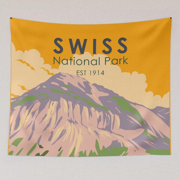 Artikelvorschau, Schweizer Nationalpark Schweiz Vintage entworfen und verkauft von KrisSidDesigns.