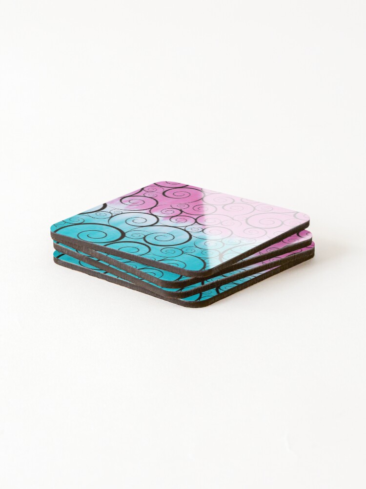 Thumbnail 4 of 5, Coasters (Set of 4), Minimal Colorful Abstract Pattern designed and sold by ExploreTheStore.