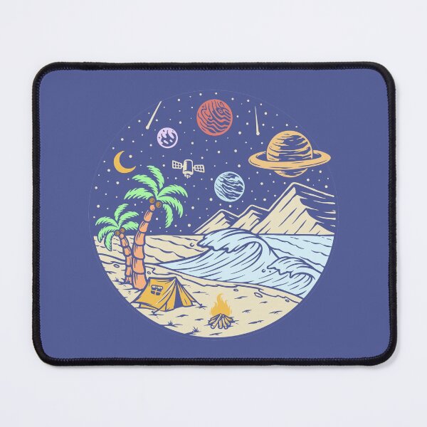 Item preview, Camping under the moon and Planets - hand drawn designed and sold by Ravensdesign.
