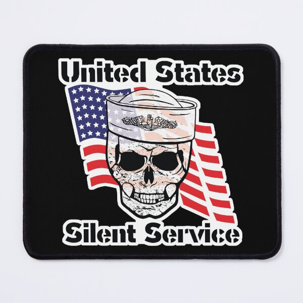 Item preview, US Silent Service Sailor Skull with American Flag designed and sold by MadMando.