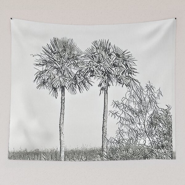 Item preview,  Palm trees BW designed and sold by Greengardens36.