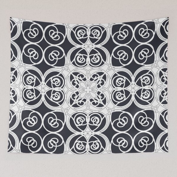 Aperçu de l'œuvre Elegant, ornamental, lines, navy blue, white créée et vendue par Svitac.