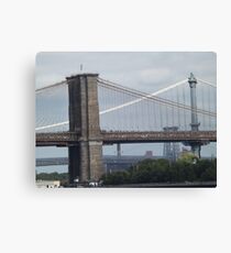 Brooklyn Bridge, Manhattan Bridge, Williamsburg Bridge, East River, New York City Canvas Print