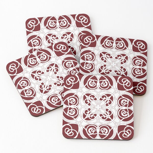 Item preview, Elegant, ornamental, lines, burgundy, white designed and sold by Svitac.