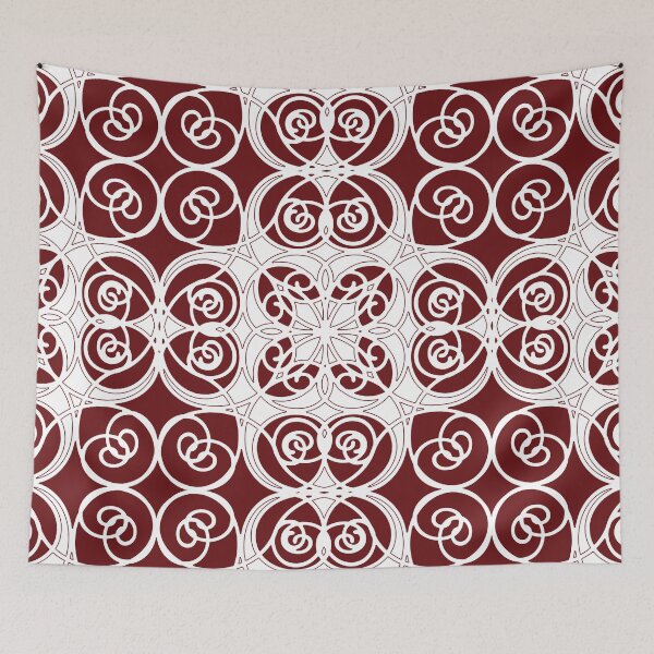 Aperçu de l'œuvre Elegant, ornamental, lines, burgundy, white créée et vendue par Svitac.