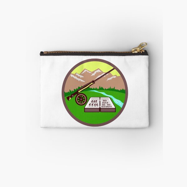 Item preview, Fly Box Rod Mountains Circle Retro designed and sold by patrimonio.