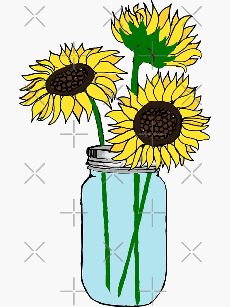 sunflowers in blue jar by lolosenese