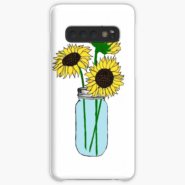 sunflowers in blue jar Samsung Galaxy Snap Case