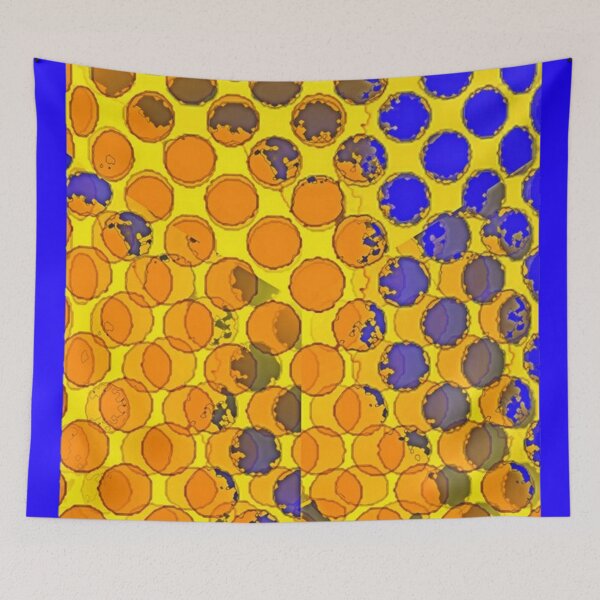 Aperçu de l'œuvre BLEU-OR MOTIF OPTIQUE ART MODERNE créée et vendue par sharlesart.