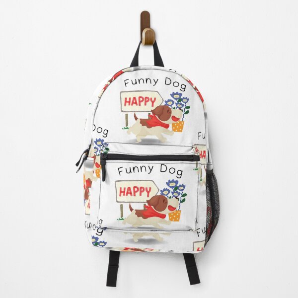 Item preview, Funny White Brown Dog Running With Happiness designed and sold by kucingmaikan.