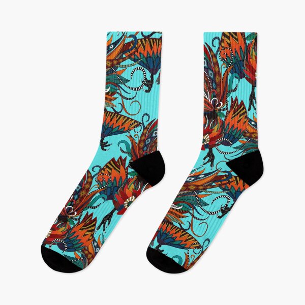 Item preview, rooster ink turquoise designed and sold by scrummy.