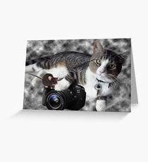 (CAT) "SAY CHEESE" (MOUSE)"DID SOMEONE SAY CHEESE?" CAT & MOUSE PHOTOGRAPHER - PICTURE & CARD Greeting Card