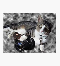 (CAT) "SAY CHEESE" (MOUSE)"DID SOMEONE SAY CHEESE?" CAT & MOUSE PHOTOGRAPHER - PICTURE & CARD Photographic Print