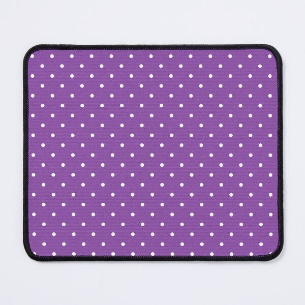 Dark Purple Background with White Polka Dots Mouse Pad