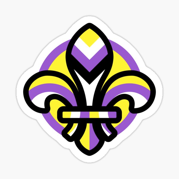 Nonbinary Fleur-de-lis Sticker
