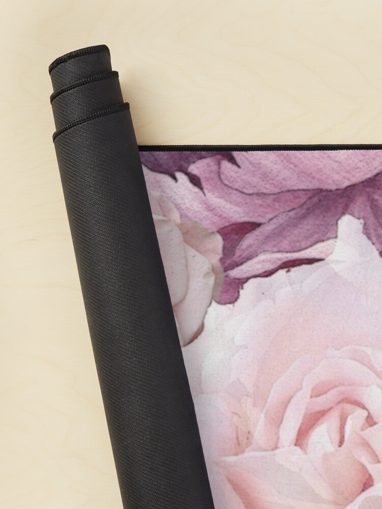Alternate view of Big Soft Pink Roses Summertime Botanical Garden Flowers Mouse Pad