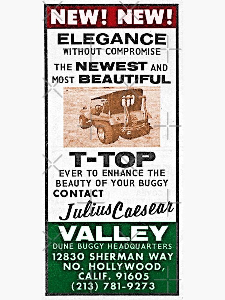 "Vintage Dunebuggy Top Advert Decal" Sticker for Sale by SimonAllen