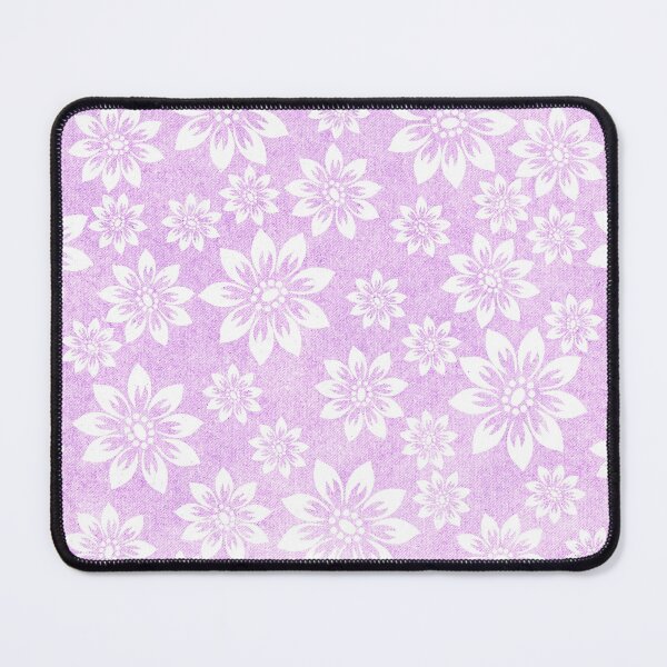 Purple Floral Pattern Mouse Pad