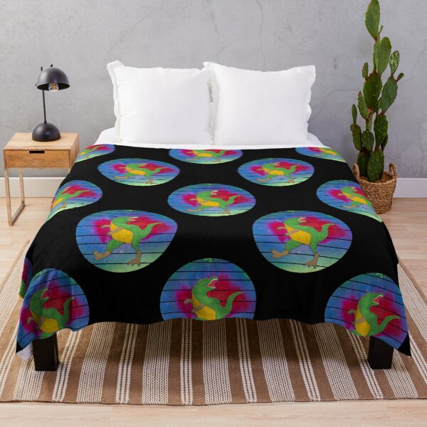 Item preview, T Rex in Abstract Colored Circle with Lines Patterned on Black Background designed and sold by AliCatOriginals.