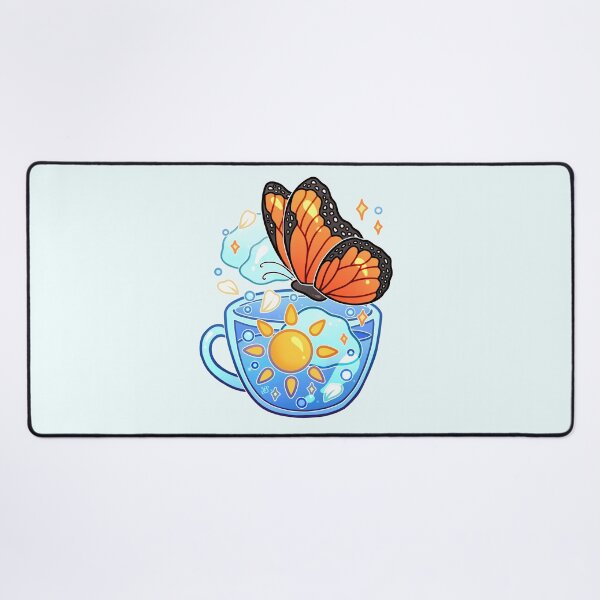 Sunshine Monarch Butterfly Teacup Desk Mat