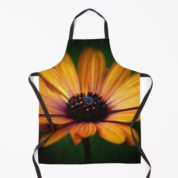 Item preview, Pretty orange asteraceae flower on dark background designed and sold by sebastienbaudry.