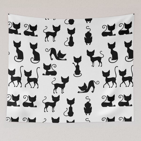 Item preview, cat black position designed and sold by marketfeliz.