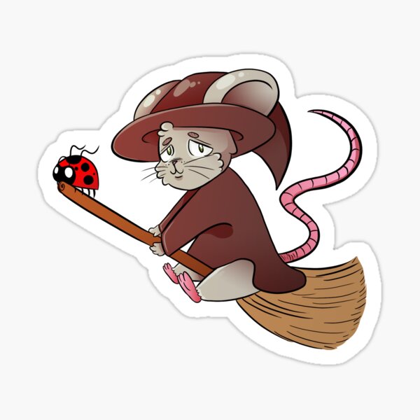 Mouse and Ladybug Go For a Ride Sticker