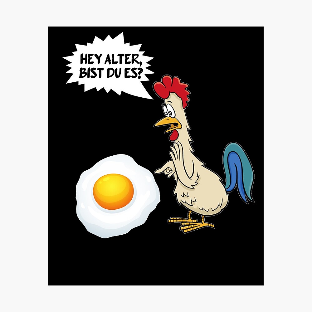 Funny chicken with fried egg, sarcasm, chickens Funny chicken with fried egg, sarcasm, chickens