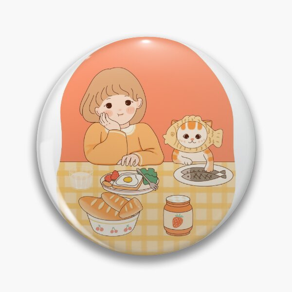 Item preview, morning breakfast with cat designed and sold by dorisnoemi.