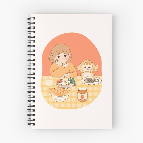 Item preview, morning breakfast with cat designed and sold by dorisnoemi.