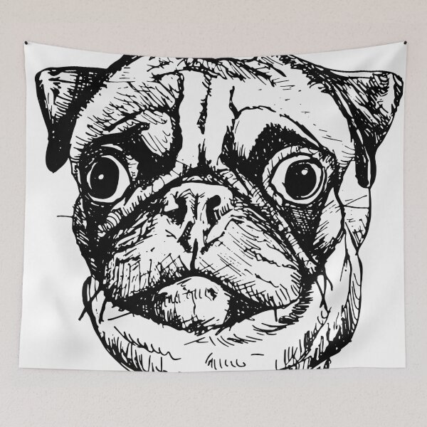 Item preview, Hungry Pug Waiting for Food designed and sold by ChewBug Designs.