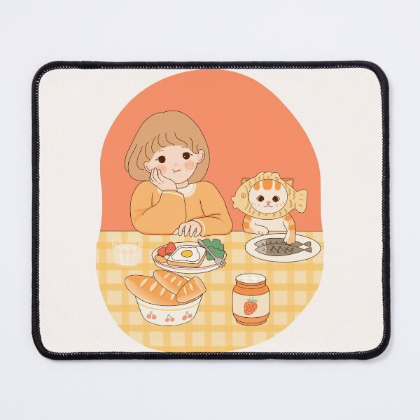 Item preview, morning breakfast with cat designed and sold by dorisnoemi.