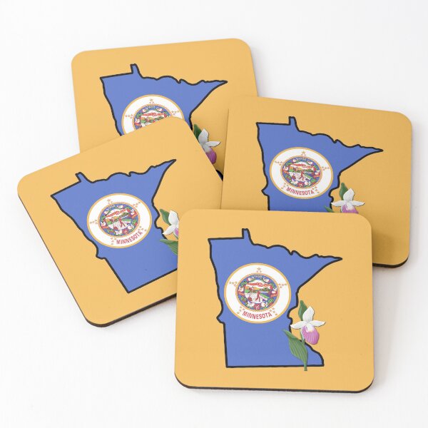 Item preview, State of Minnesota Flag with State Flower Showy Lady’s Slipper (yellow) designed and sold by Gsallicat.