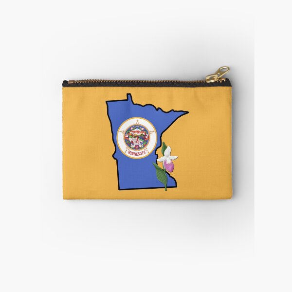 Item preview, State of Minnesota Flag with State Flower Showy Lady’s Slipper (yellow) designed and sold by Gsallicat.