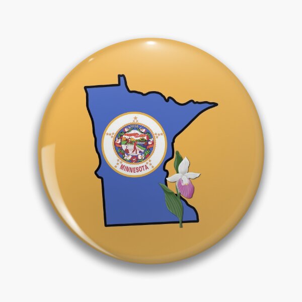 Item preview, State of Minnesota Flag with State Flower Showy Lady’s Slipper (yellow) designed and sold by Gsallicat.