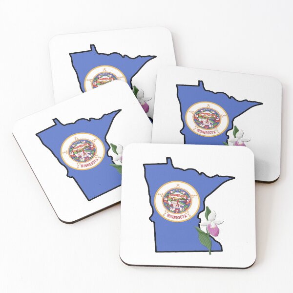 Item preview, State of Minnesota Flag with State Flower Showy Lady’s Slipper designed and sold by Gsallicat.