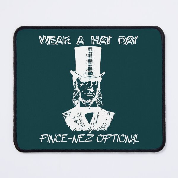 Item preview, Wear A Hat Day - Pince-nez optional (man, top hat) white designed and sold by SolidEarthArt.