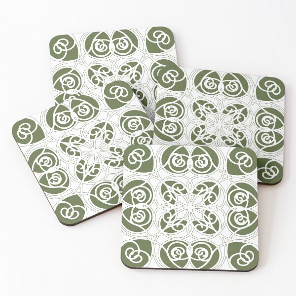 Artikelvorschau, Elegant, ornamental, lines, olive green, white entworfen und verkauft von Svitac.