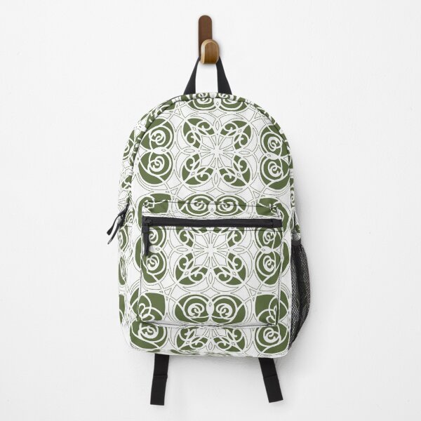 Item preview, Elegant, ornamental, lines, olive green, white designed and sold by Svitac.