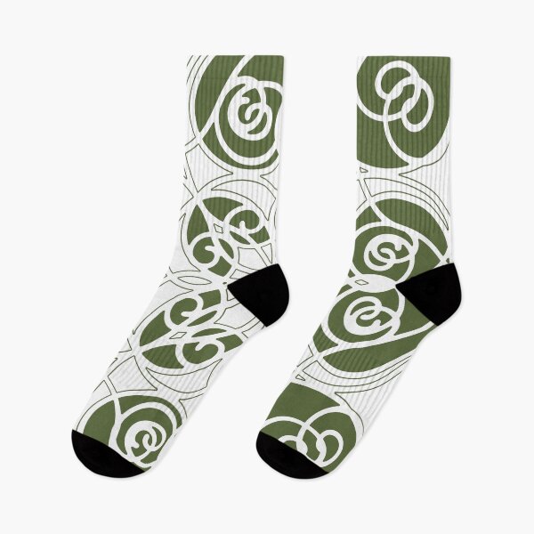 Item preview, Elegant, ornamental, lines, olive green, white designed and sold by Svitac.