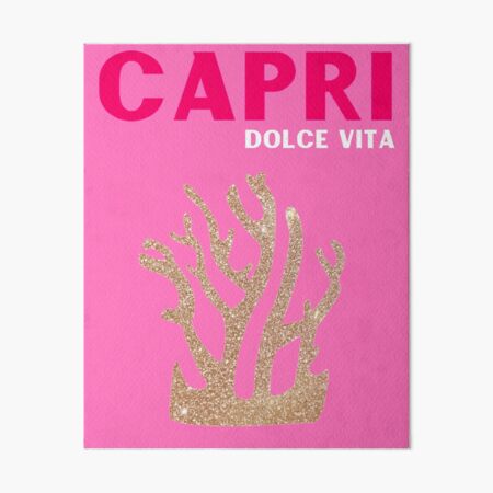 CAPRI - pink and gold Art Board Print