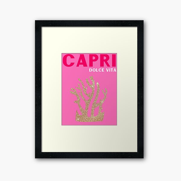CAPRI - pink and gold Framed Art Print