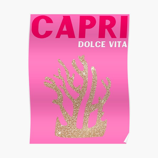 CAPRI - pink and gold Poster
